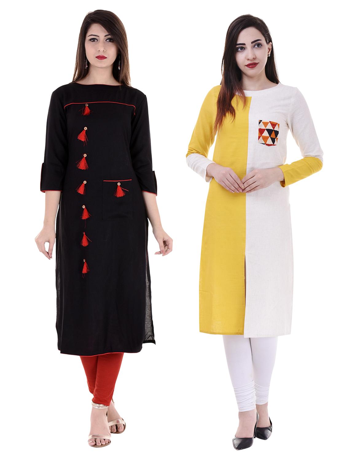 Multi colored combos kurta - 15605774 - Zoom Image - 1