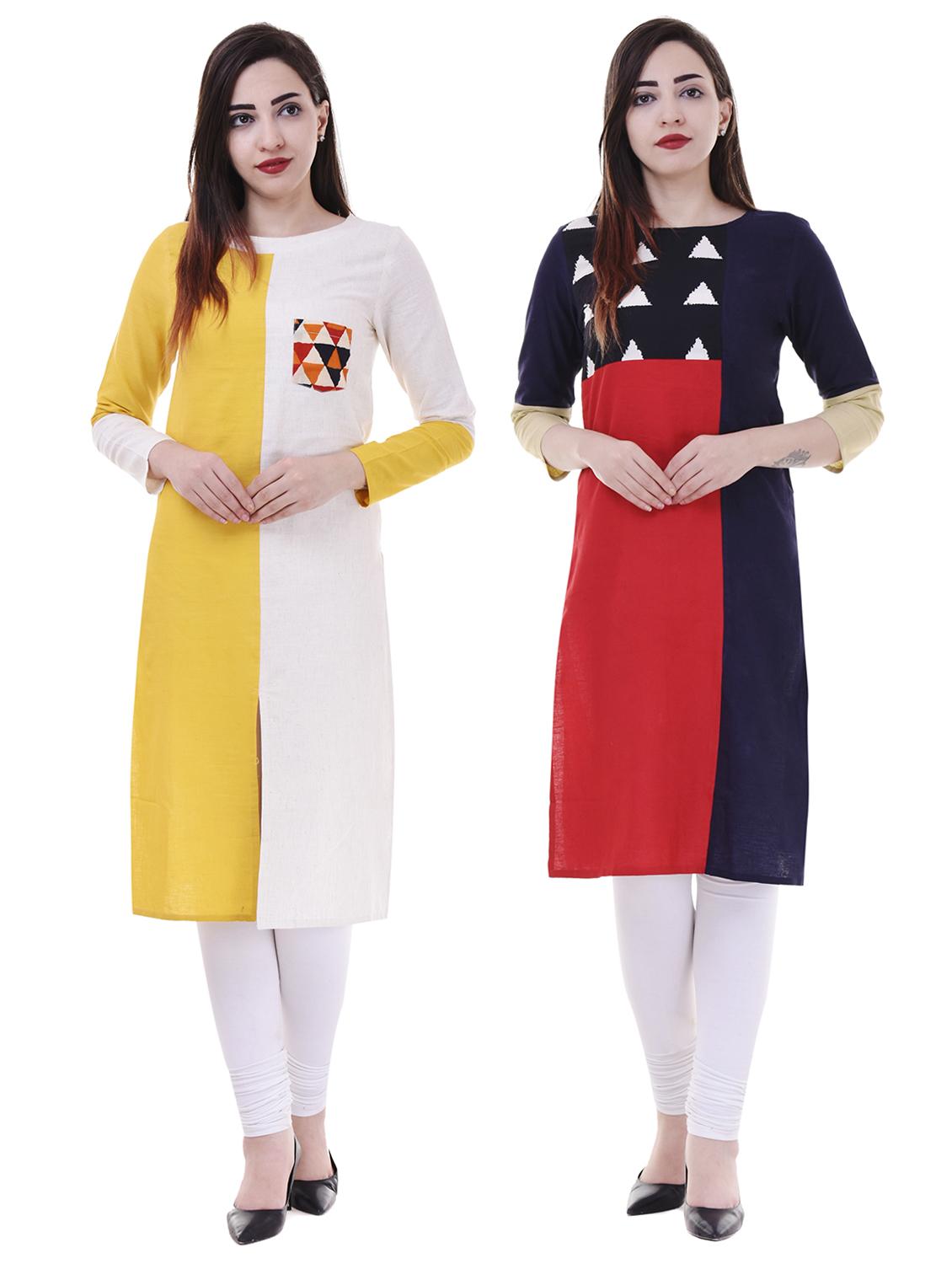 Multi colored combos kurta - 15605777 - Zoom Image - 1