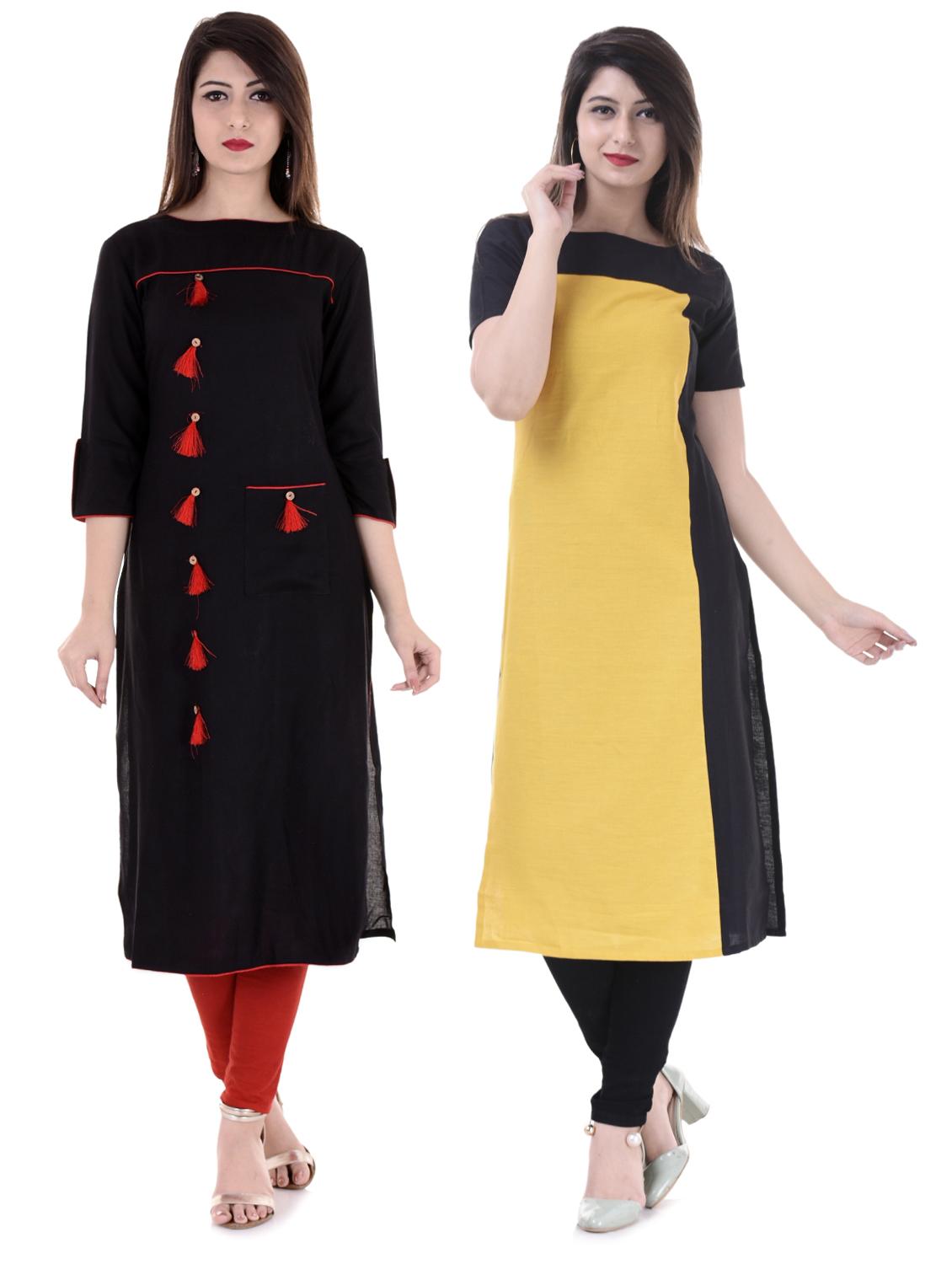Multi colored combos kurta - 15605800 - Zoom Image - 1