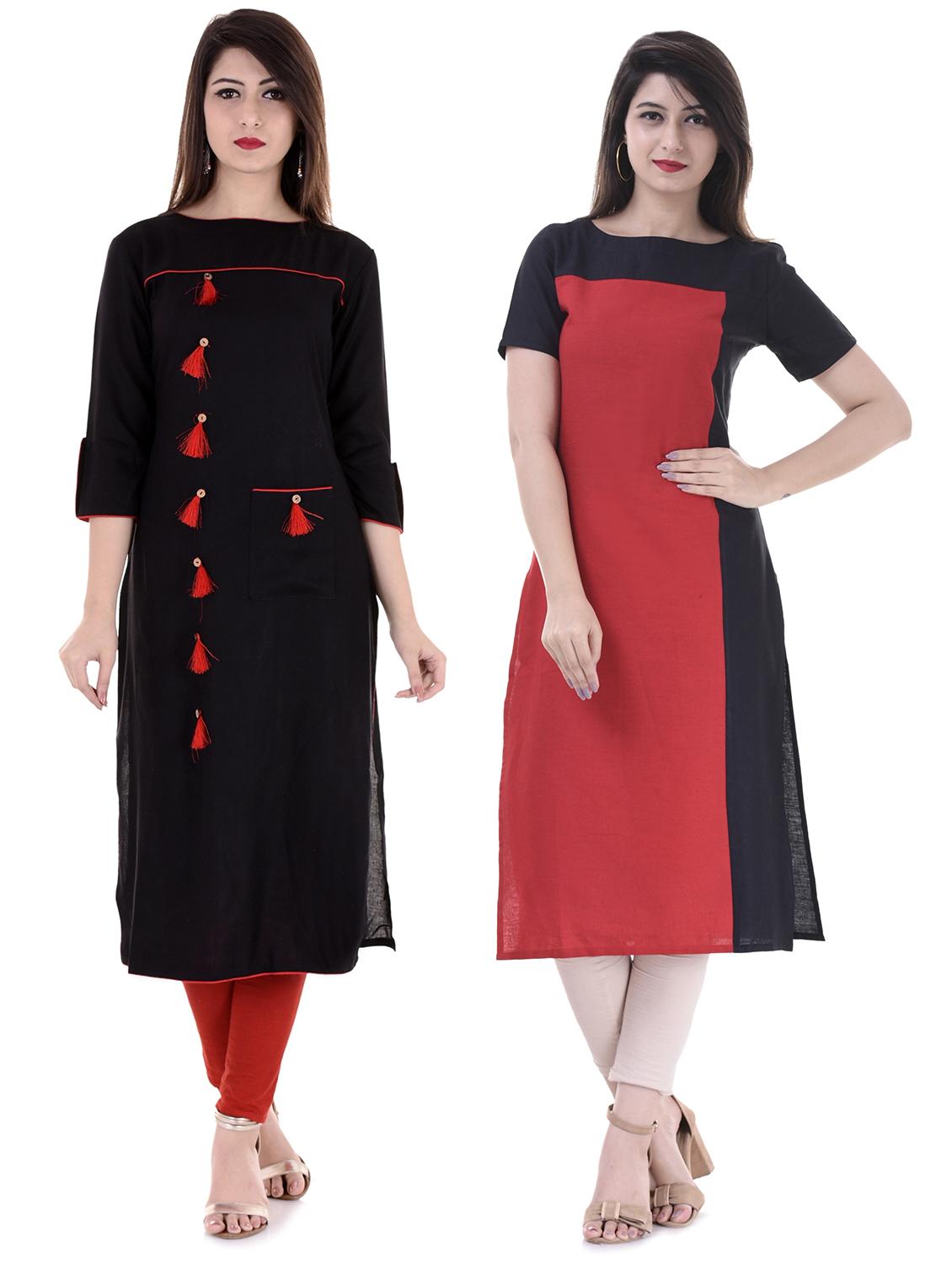 multi colored combos kurta - 15605804 - Zoom Image - 1