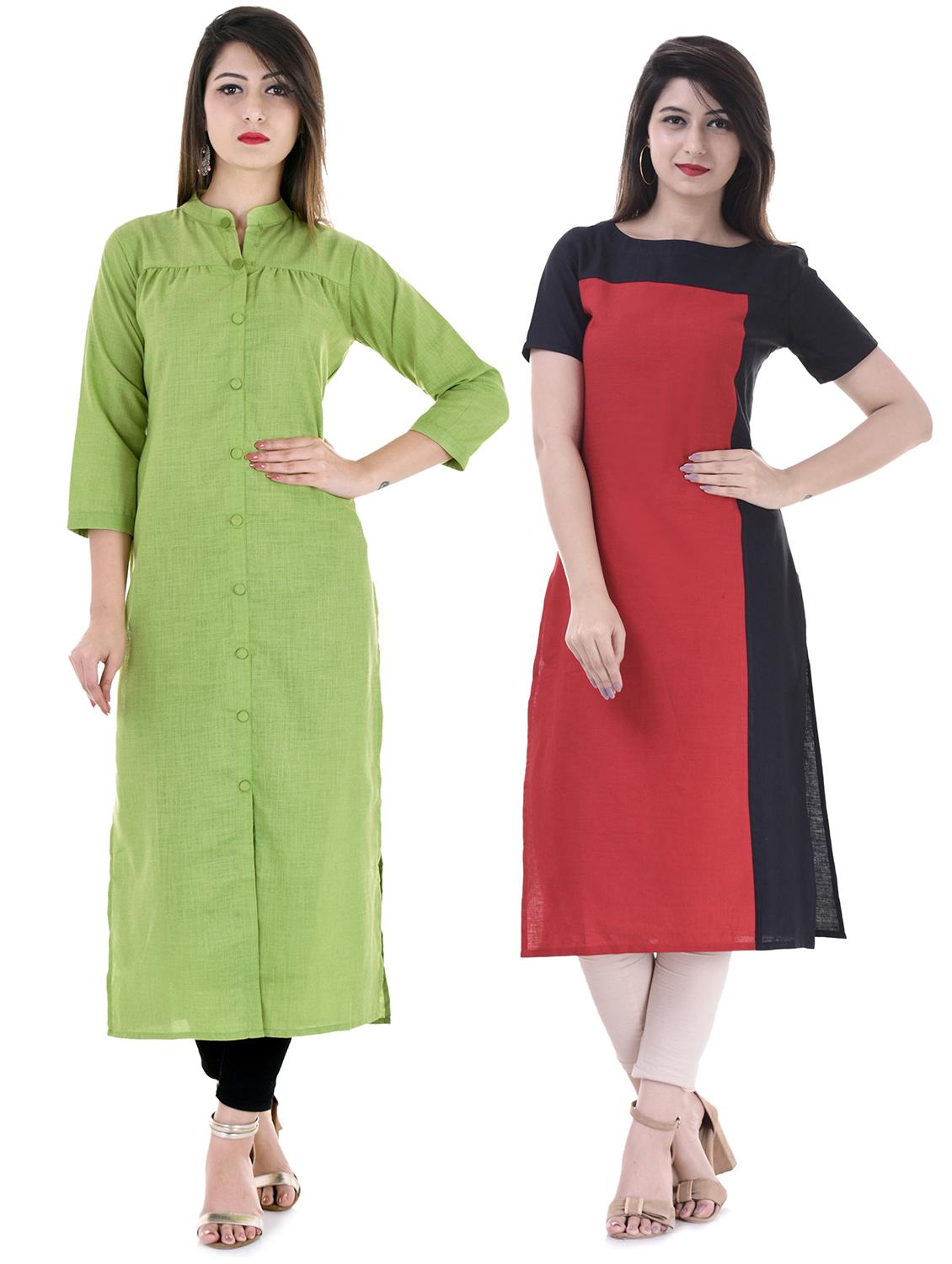 multi colored combos kurta - 15605805 - Zoom Image - 1