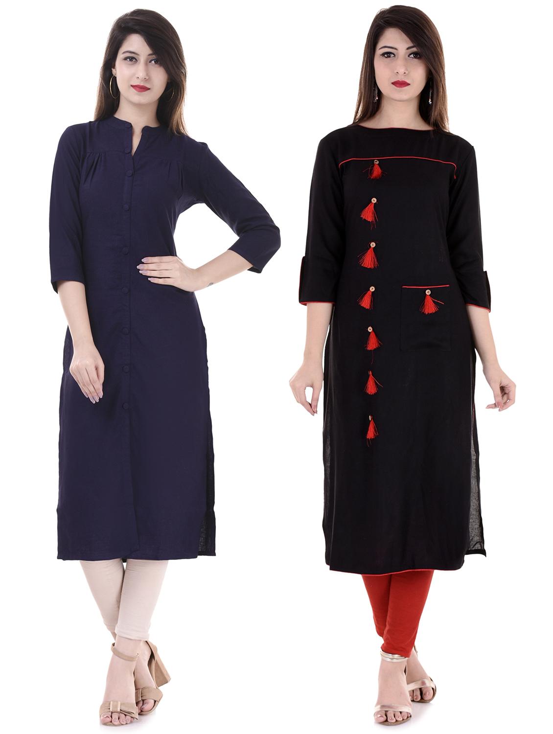 multi colored combos kurta - 15605807 - Zoom Image - 1