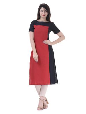 Color block straight kurta - 15605811 - Standard Image - 1