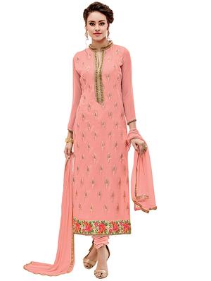 Embroidered unstitched churidaar suit - 15605925 - Standard Image - 1