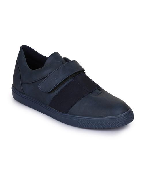 navy leatherette casual slip ons - 15606301 - Standard Image - 1