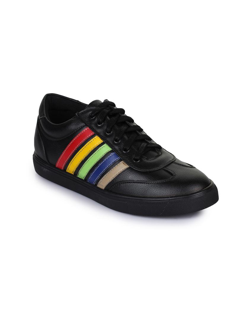 black leatherette lace up sneakers - 15606353 - Zoom Image - 1