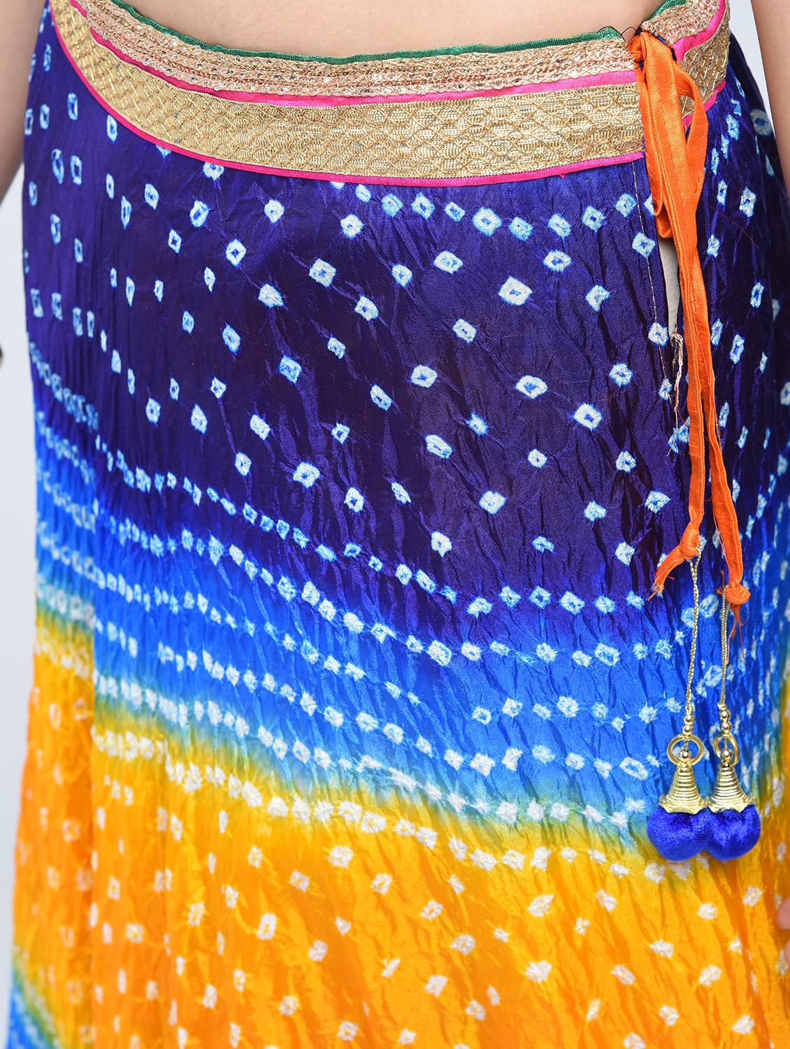 bandhani flared lehenga set - 15606536 - Zoom Image - 6