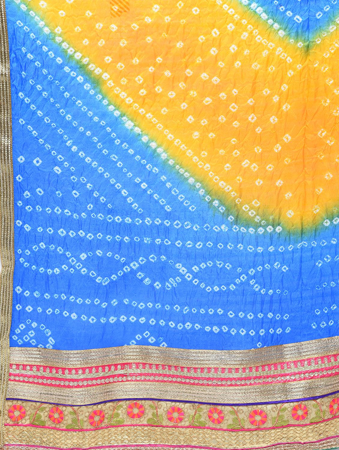 bandhani flared lehenga set - 15606536 - Zoom Image - 7