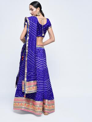 bandhani flared lehenga set - 15606539 - Standard Image - 3