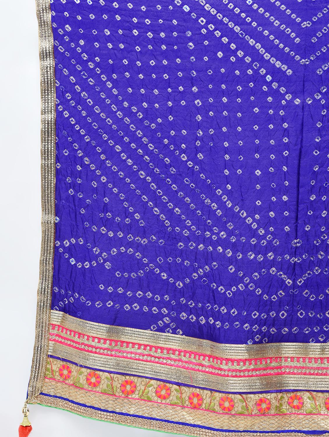 bandhani flared lehenga set - 15606539 - Zoom Image - 7