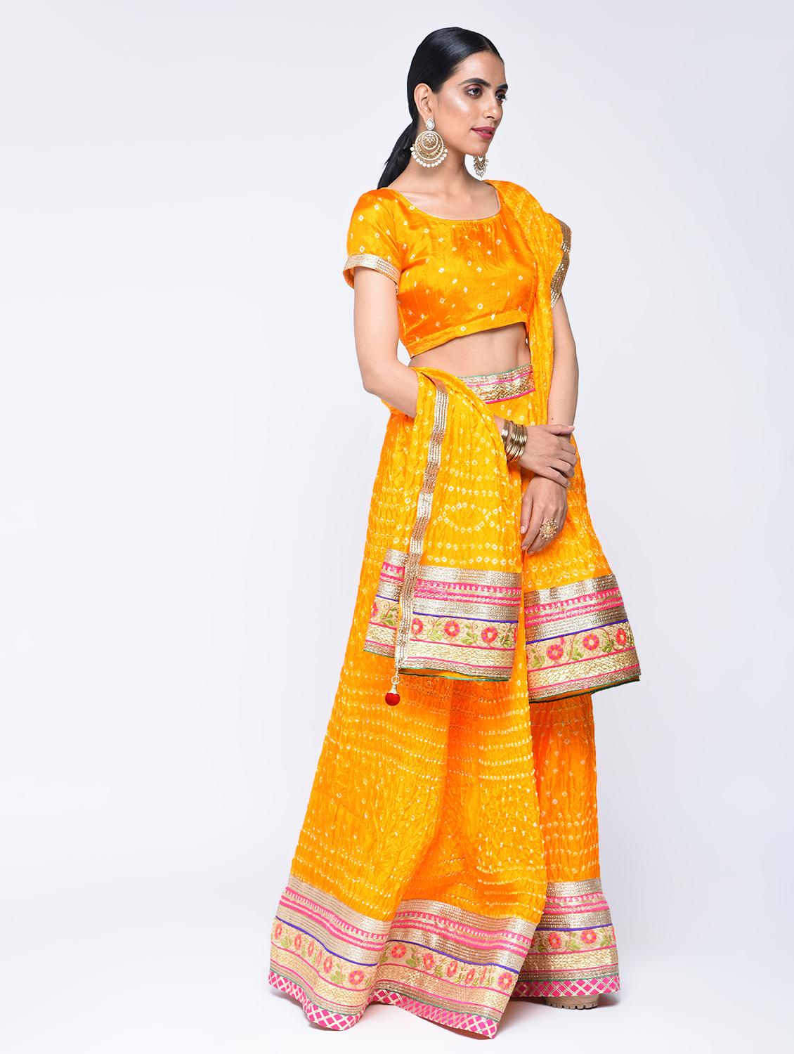 Bandhani flared lehenga set - 15606542 - Zoom Image - 1