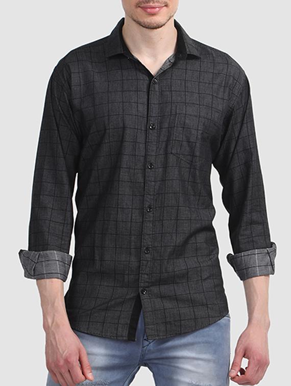 black cotton casual shirt - 15607407 - Zoom Image - 1