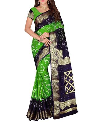 Zari bordered bandhani saree with blouse - 15607505 - Standard Image - 1
