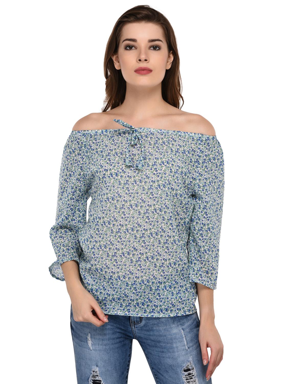knot detail off shoulder top - 15607680 - Zoom Image - 1