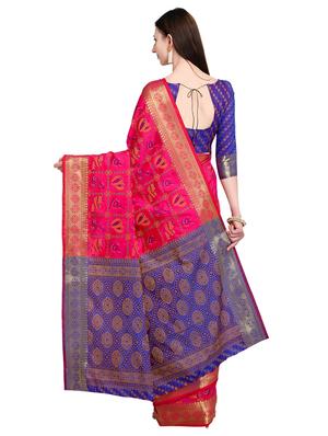 conversational zari motif patola saree with blouse - 15608498 - Standard Image - 2