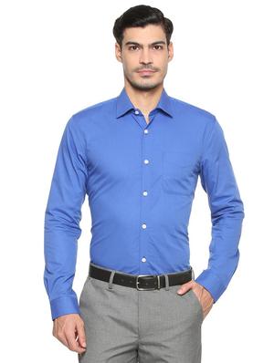blue cotton formal shirt - 15608516 - Standard Image - 1