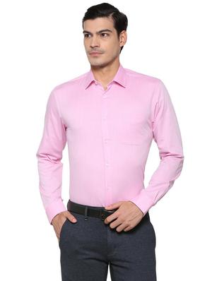 pink cotton blend formal shirt - 15608518 - Standard Image - 1