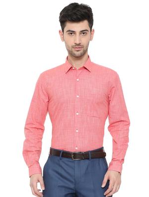 red cotton formal shirt - 15608586 - Standard Image - 1
