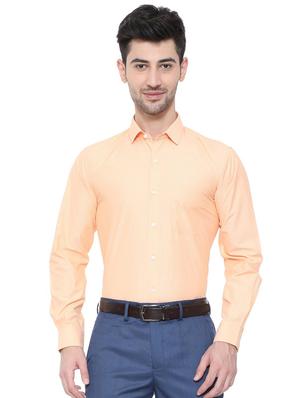 orange cotton blend formal shirt - 15608589 - Standard Image - 1