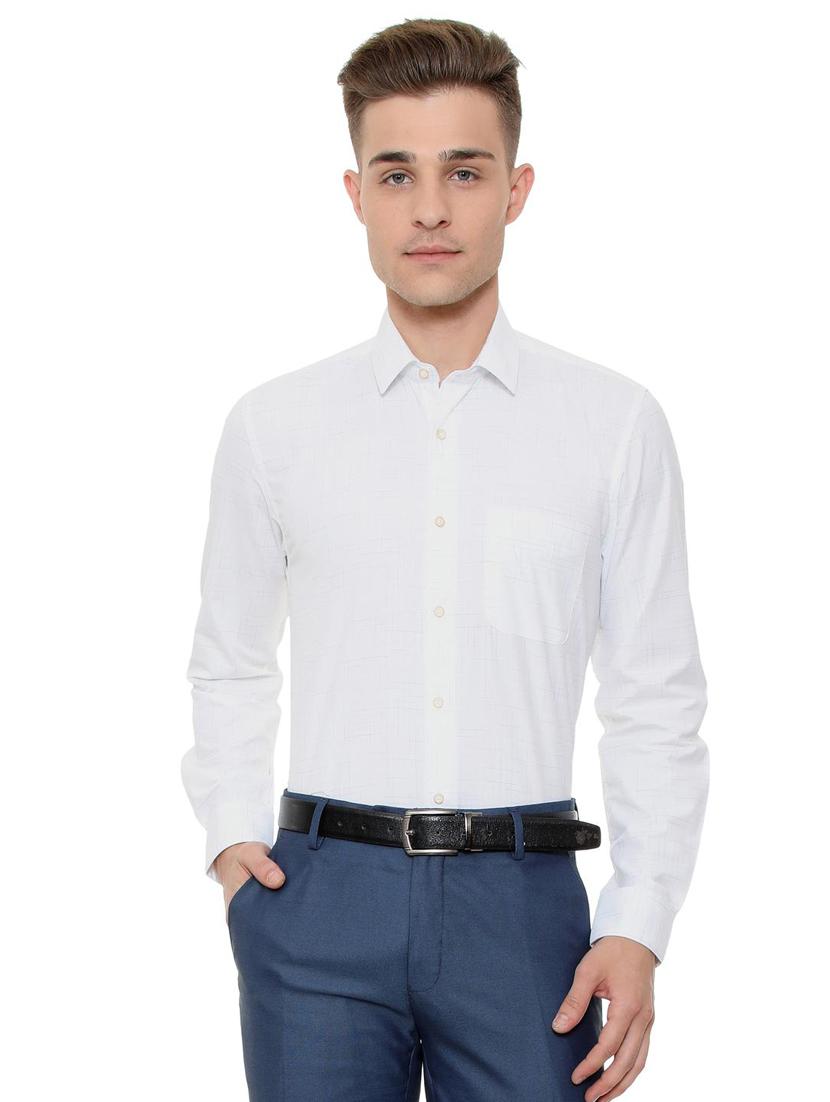white cotton blend formal shirt - 15608593 - Zoom Image - 1