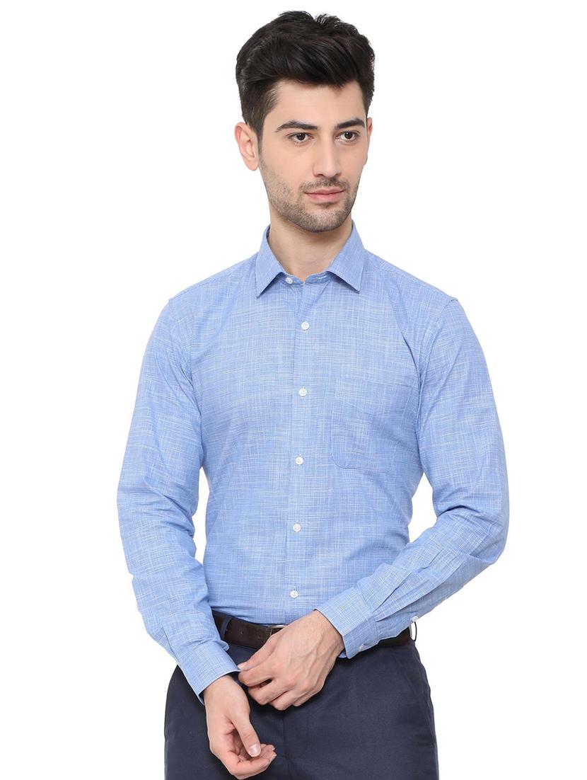 blue cotton formal shirt - 15608594 - Zoom Image - 1