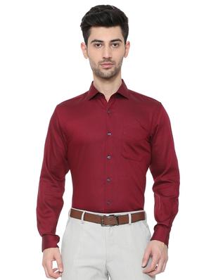 red cotton formal shirt - 15608606 - Standard Image - 1
