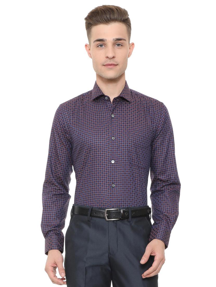 blue cotton blend formal shirt - 15608609 - Zoom Image - 1