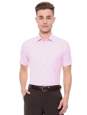 pink cotton blend formal shirt - 15608626 - Standard Image - 1