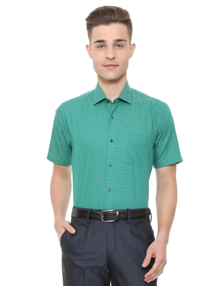 green cotton blend formal shirt - 15608627 - Zoom Image - 1