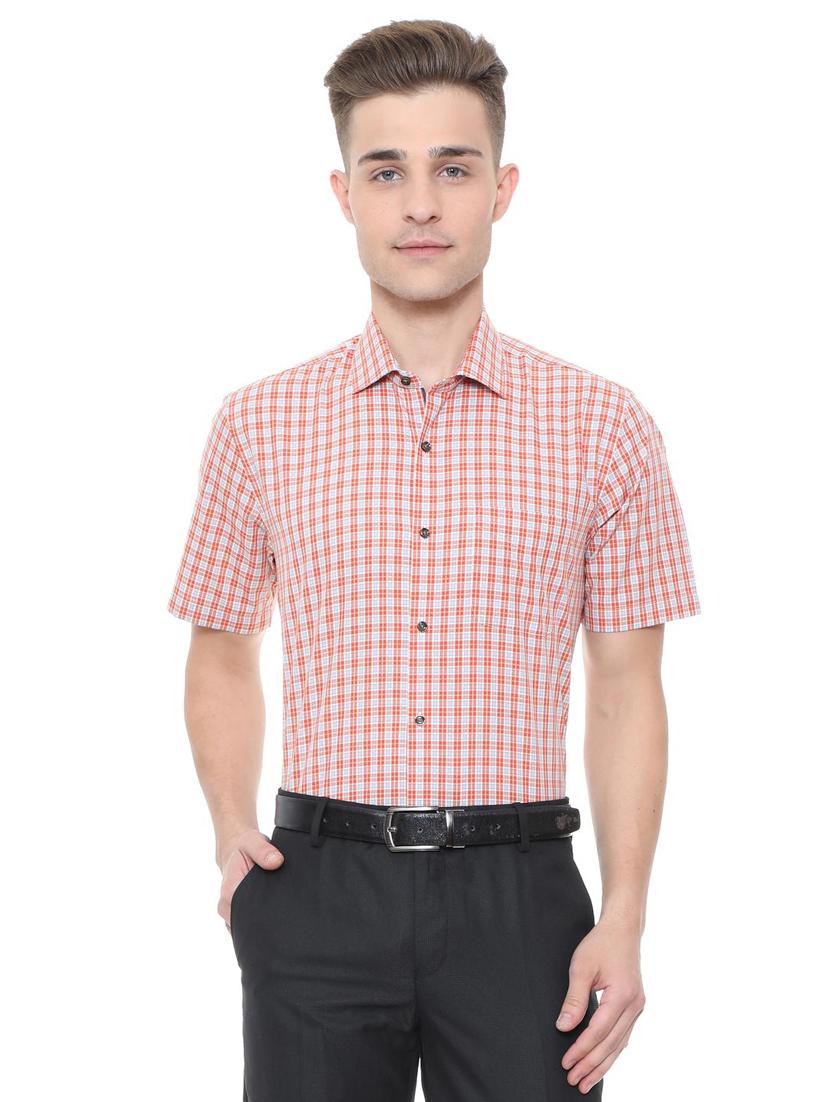 orange cotton blend formal shirt - 15608628 - Zoom Image - 1