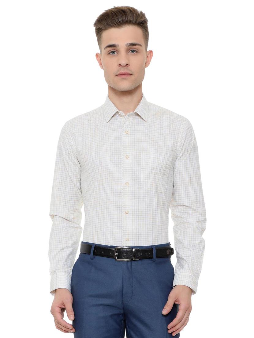 white cotton blend formal shirt - 15608631 - Zoom Image - 1