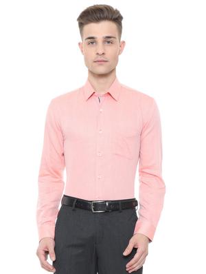 pink cotton blend formal shirt - 15608632 - Standard Image - 1