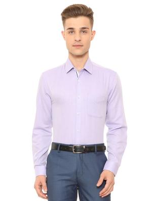 purple cotton blend formal shirt - 15608633 - Standard Image - 1
