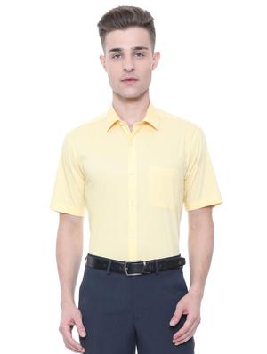 yellow cotton blend formal shirt - 15608637 - Standard Image - 1