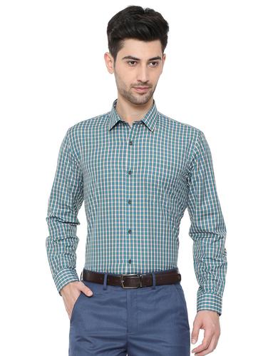 blue cotton blend formal shirt - 15608641 - Very Small Image - 1
