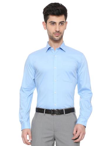 blue cotton blend formal shirt - 15608650 - Very Small Image - 1