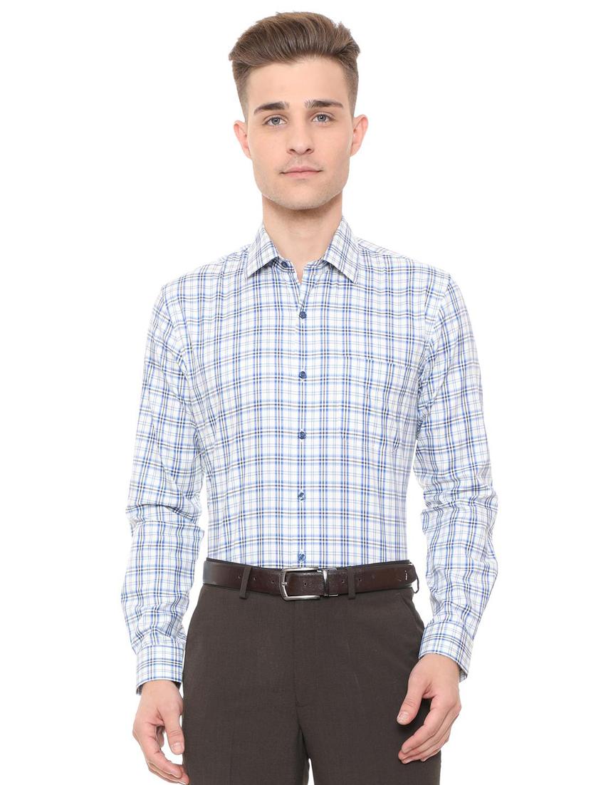 blue cotton casual shirt - 15608655 - Zoom Image - 1