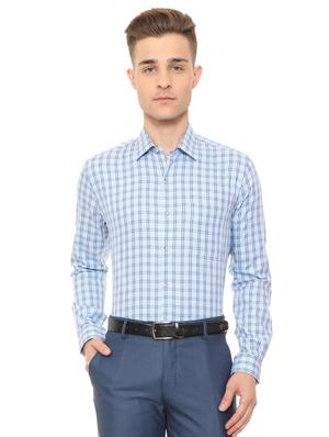 blue cotton casual shirt - 15608656 - Standard Image - 1