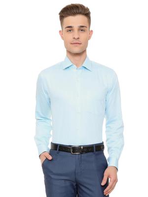 blue cotton formal shirt - 15608659 - Standard Image - 1