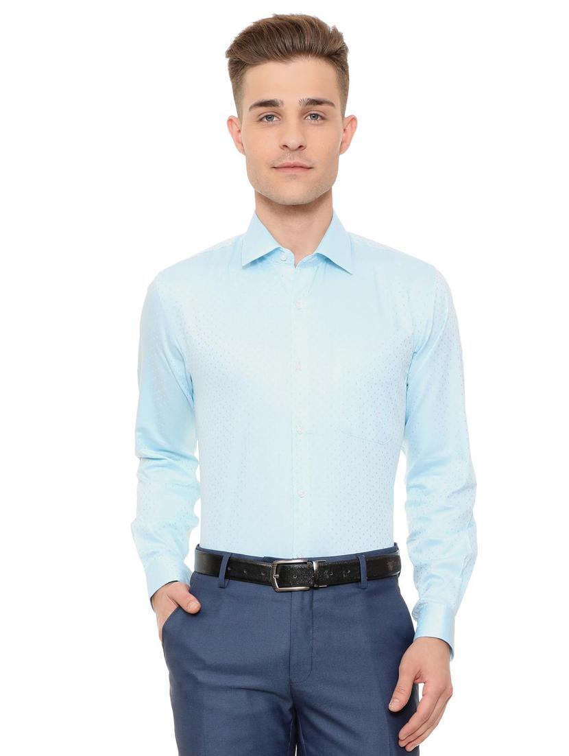 blue cotton formal shirt - 15608659 - Zoom Image - 1
