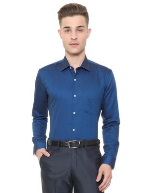 blue cotton formal shirt - 15608660 - Standard Image - 1