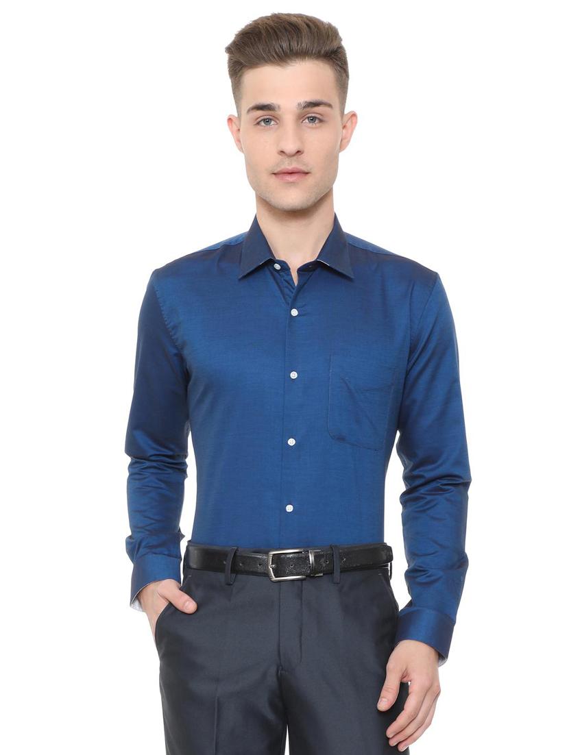 blue cotton formal shirt - 15608660 - Zoom Image - 1