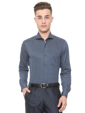 blue cotton formal shirt - 15608681 - Standard Image - 1