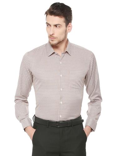 brown cotton blend formal shirt - 15608683 - Very Small Image - 1