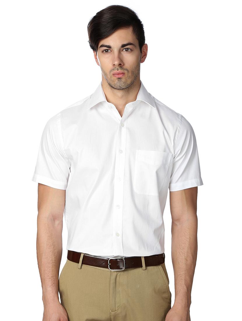 white cotton blend formal shirt - 15608686 - Zoom Image - 1