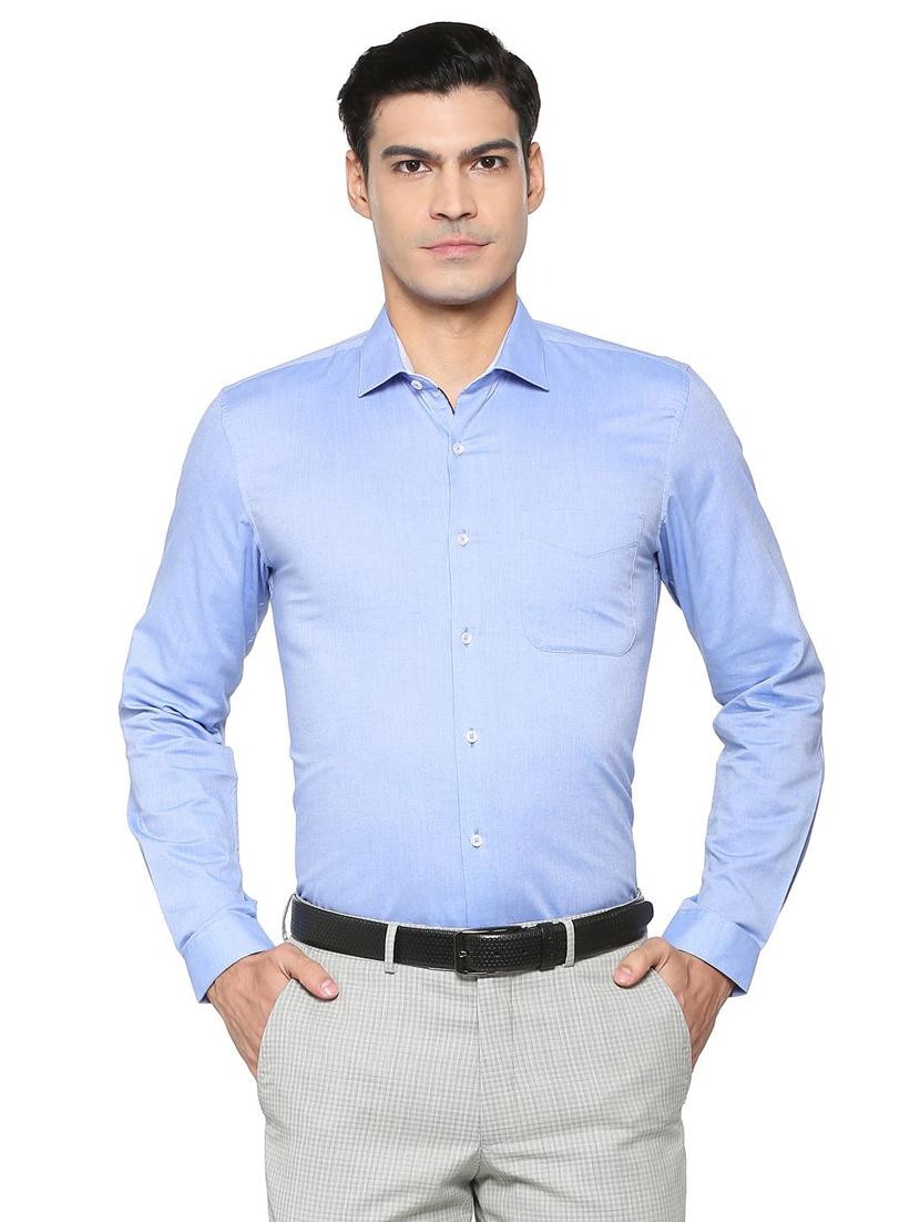 blue cotton blend formal shirt - 15608688 - Zoom Image - 1