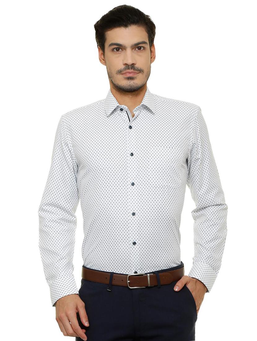 white cotton blend formal shirt - 15608721 - Zoom Image - 1