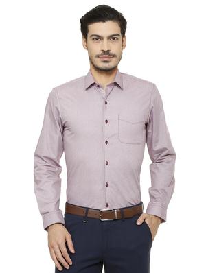 red cotton blend formal shirt - 15608741 - Standard Image - 1