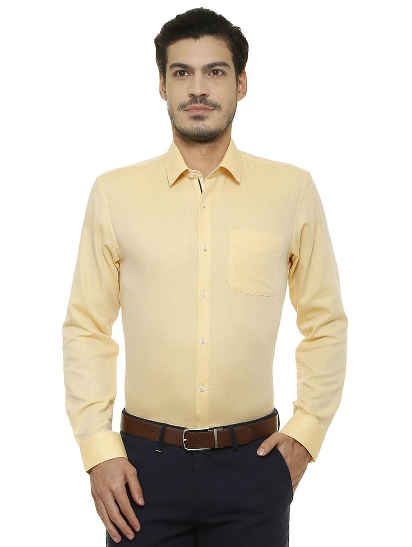 yellow cotton blend formal shirt - 15608743 - Zoom Image - 1