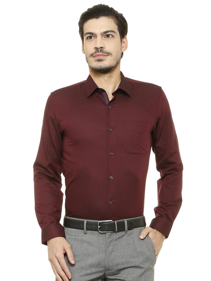 red cotton blend formal shirt - 15608744 - Zoom Image - 1